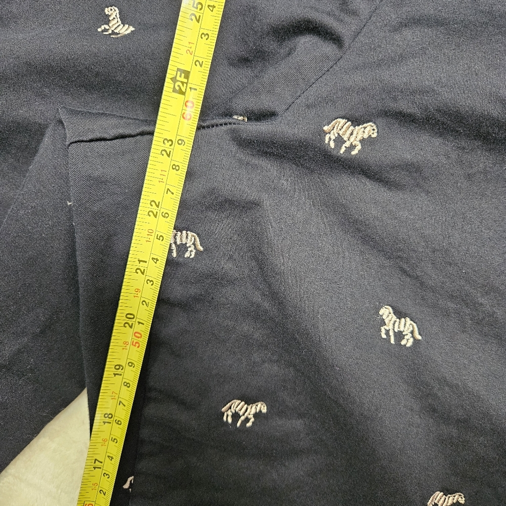 Coldwater Creek Zebra Embroidered Cropped Pants Size 16 Black Novelty Equestrian - Picture 5 of 12